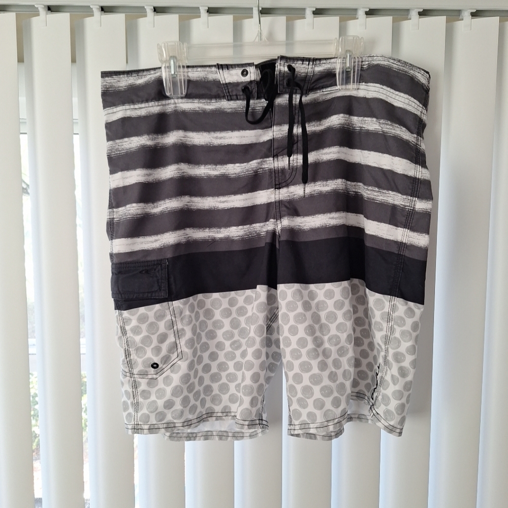 O'Neill Gray Striped Board Shorts